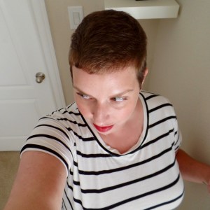 If you were flying a tiny helicopter or spying on me with a drone, this is the view you'd see of my noggin.